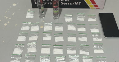 Polícia Militar prende suspeito com porções de cocaína e lança-perfume em Tangará da Serra