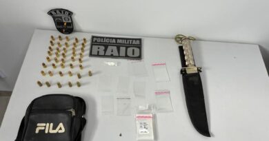 Companhia Raio prende dois homens por tráfico de drogas, apreende entorpecentes e munições