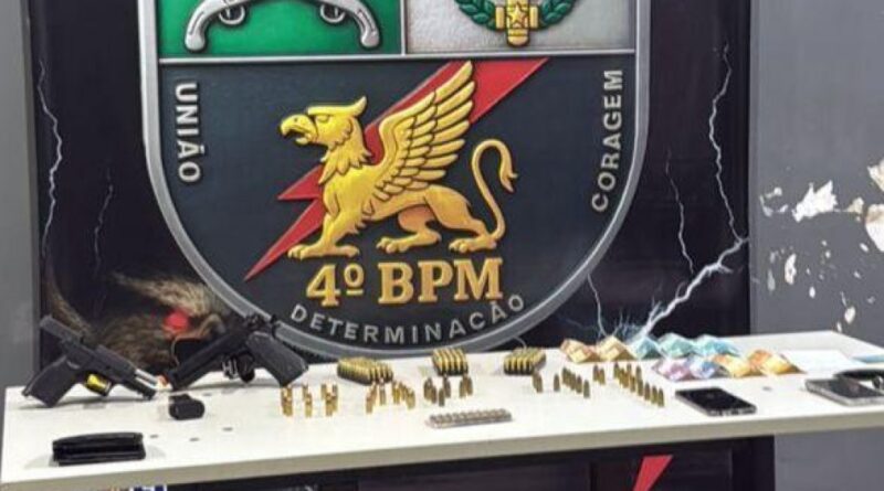 PM prende dupla e apreende pistola e munições que seriam vendidas à facção criminosa