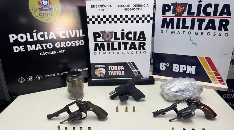 Forças de segurança detém três faccionados após tentativa de homicídio em Cáceres