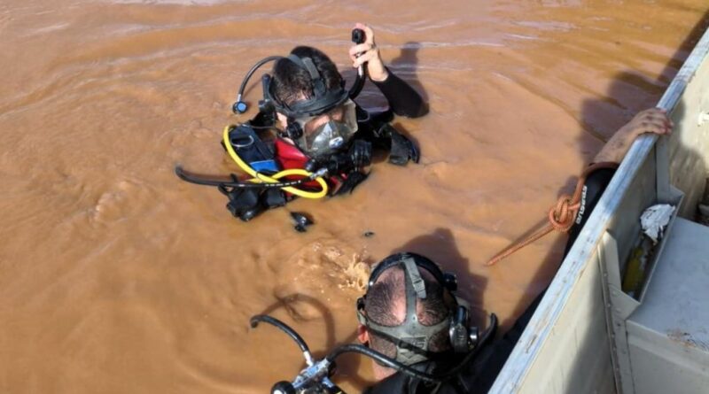 Bombeiros localizam corpo de vítima de afogamento após dois dias de buscas