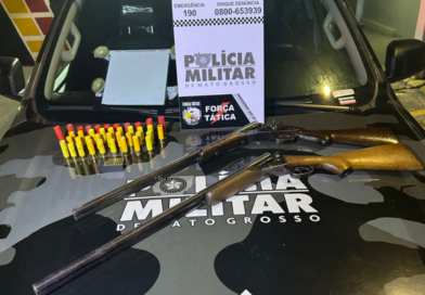 Força Tática prende trio por porte ilegal de arma de fogo e crime ambiental