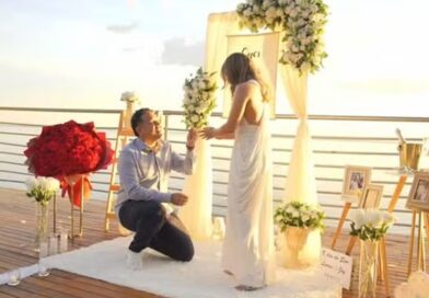 Lucas Buda pede Joyce Magalhães em casamento de joelho: ‘Casa comigo?’