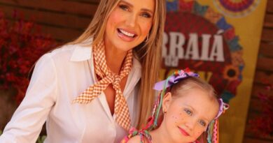 Ana Paula Siebert realiza festa junina de última hora e surpreende família Justus