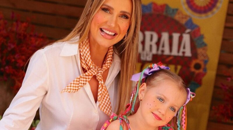 Ana Paula Siebert realiza festa junina de última hora e surpreende família Justus