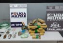 Cavalaria da PM conduz dois faccionados e apreende 13,7 quilos de drogas em Nova Mutum